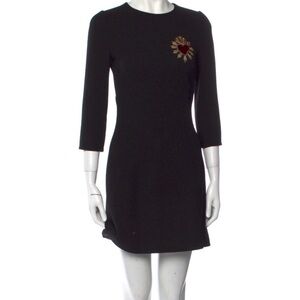 Dolce & Gabbana Black Dress with Gold Heart Detail